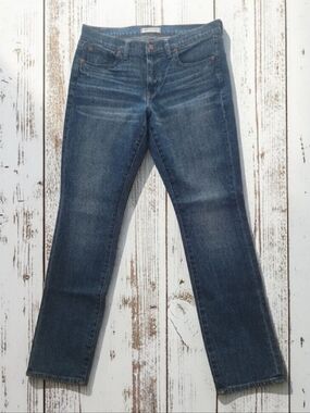 Madewell Slim Boyfriend Jeans Blue Vintage Wash Stretch Denim Boyjean 28 EUC